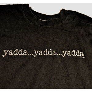 Vintage 90s 1997 Seinfeld Yadda Yadda Yadda T-Shirt XL Jerry Funny Retro Black